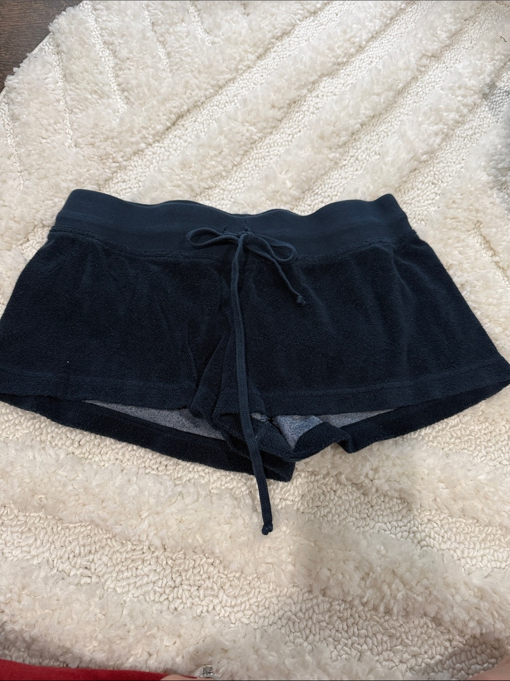 Hard Tail Navy Blue Terry Cloth Drawstring Shorts